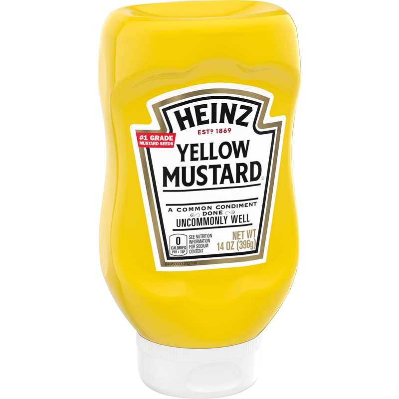 Heinz 100% Natural Yellow Mustard (12 ct Pack, 14 oz