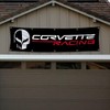 Kasflag Corvette Racing Skull Banner For Fans (2x8ft/60x240cm,Heavy Duty, Durable