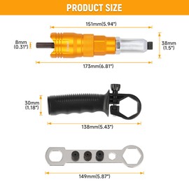 Hoteche Rivet Gun Adapter Kit Cordless Drill Riveter Tool Rivet Attachment for Power Drill