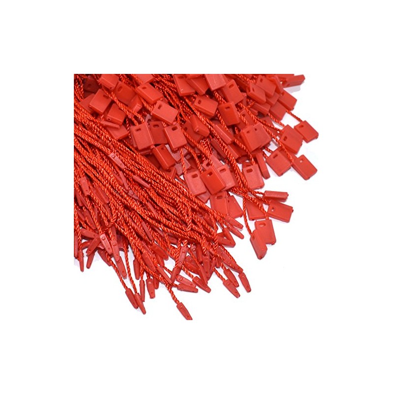 7" 1000Pcs Red Hang Tag String Nylon String Snap Lock