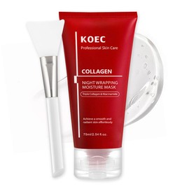 KOEC Collagen Night Wrapping Moisture Mask,Peel-Off Overnight Collagen Face Mask for Skin Firming & Hydration,Deep Moisturizing Wrapping Moisture