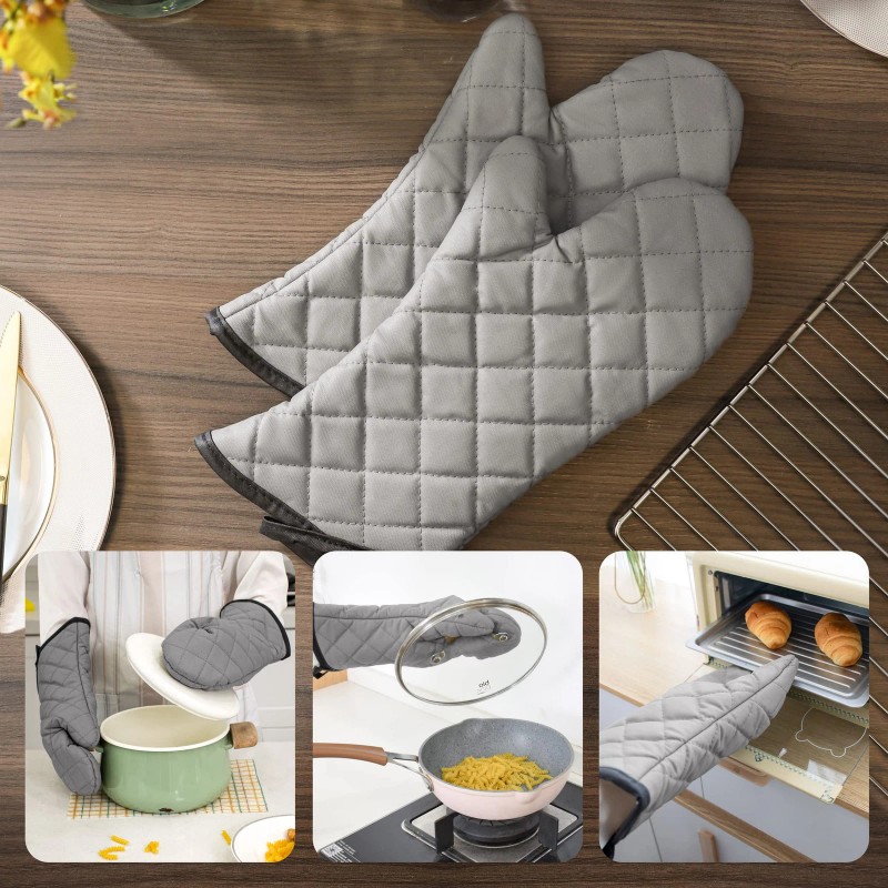 ARCLIBER Oven Mitts 1 Pair of Quilted LiningHeat Resistant Kitchen