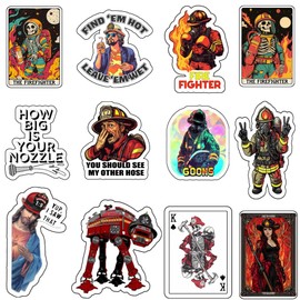 1step2dream Funny Firefighter Sticker | Humor and Witty Decals for Fire Fighter,Fire Rescue Stickers for Laptop,Water Bottles,Helmet – Gift for Firefighter,Adults,Women