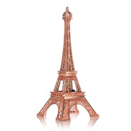 HERCHR Eiffel Tower with Build in LED Light, Eiffel Tower Statue Decor Zinc Alloy Collectible Figurine Replica Centerpiece French Eiffel Tower for Table Decoration, 10.2inch