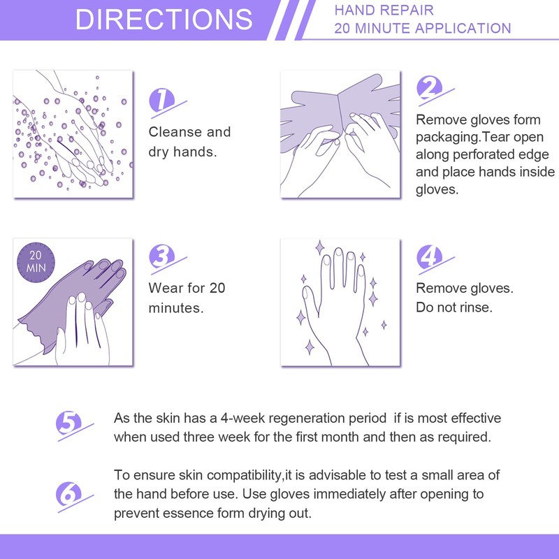 Liefiet Hand Peel Mask Moisturizing Gloves 5Pack, Hydrating Hand Masks