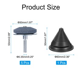QUARKZMAN Rasenmähermesser-Schärfer, 5 Stück Rotary Korundmesser-Schleifstein mit Metallrücken und schwarzer Messwaage für Bohrmaschine Handbohrer Gartengerät, Silber