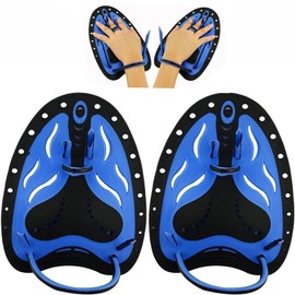 GLURIZ Paletas para Natacion, 1 Par de Palas Mano Natacion con Correas Ajustables, Palas de natación para Adultos, Paletas de Natación para Principiantes, Natacion Accesorios 13*19cm