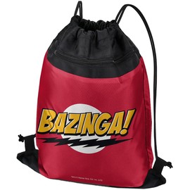 LOGOVISION The Big Bang Theory Sheldon Bazinga Drawstring Backpack Sports Bag Sackpack 17" x 13", Perfect for Gym, Yoga or Practice