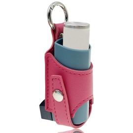 LeoTube Holder Travel Case for Asthma Inhaler, Compact Case for Handy Inhaler for Adults and Kids (Case Only) (Rose Red)