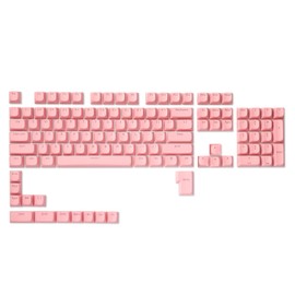LTC LavaCaps 117-Key PBT Double Shot Keycaps, Translucent OEM Profile for ISO & ANSI Layout 61/68/84/87/98/104 Keys Mechanical Keyboard, with Keycap Puller - (Only Keycaps), Pink