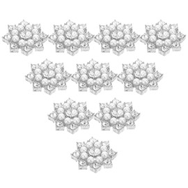 EXCEART 50 piezas de cristal de de nieve con perlas de de imitación para botones, broches, manualidades, joyería, diadema, vestido, clip para el pelo, decoración, color plateado