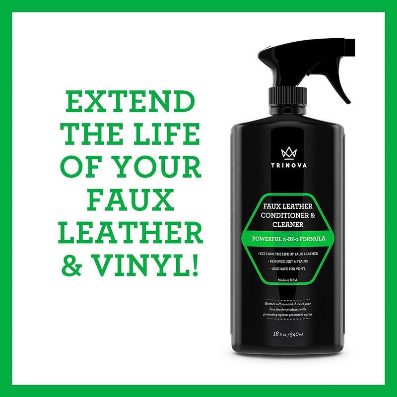 TriNova Faux Leather Cleaner & Conditioner - Keep Seats, Jackets,