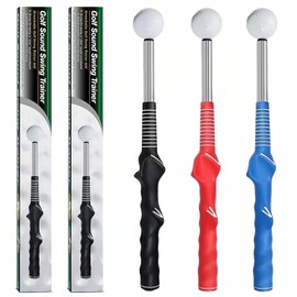 WoTeReVo Golf Grip Trainer,Golf Swing Trainer,RetractableRight-Handed Grip Trainer Golf Training Aid for Warmup, Strength Tempo Practice, Indoor/Outdoor Use Improve Swing Rhythm & Accuracy (Fat, Red)