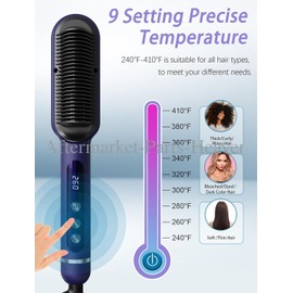 Handor 30s Fast Heating Advanced Negative Ionic Hair Straightener Brush 9 Temp Settings