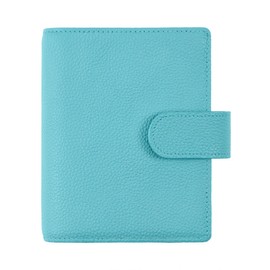 Ox Knight Leather A7 Binder Wallet, Refillable 6-Ring Pocket Size Ring Planner, Deluxe Planner Organizer with Planner Inserts and Exquisite Package (Blue)