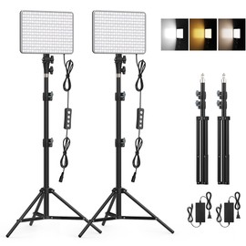 30W Upgraded Photography Lighting Kit, Anautin 2-Pack LED Video Lighting for Video Recording, 3700Lux Studio Lights with Tripod Stand for Photography, Streaming, Gaming, Podcast, Filming, Vlogging