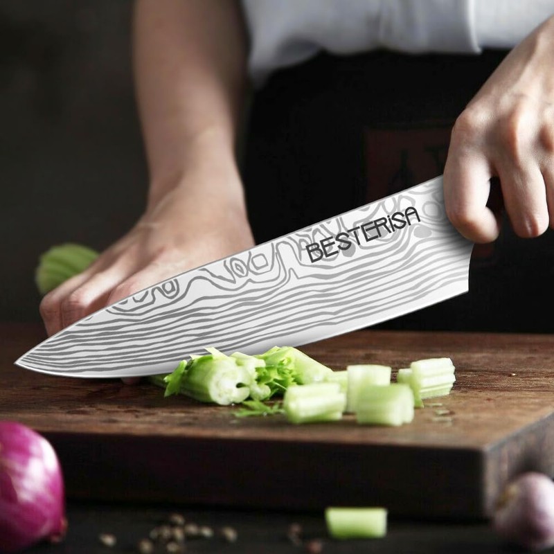 BESTERiSA Chef Knife,8 Inch Professional Chef Knife German Stainless Steel,Ultra