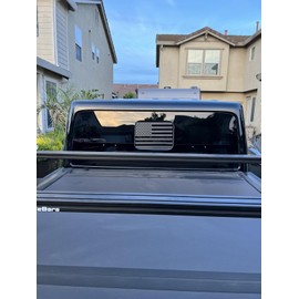 Rear Middle Window American Flag Decal for Truck, Matte Black USA Flag Decal for Truck Back Sliding Window, Waterproof Vinyl (for Jeep Gladiator JT 2020–2025)
