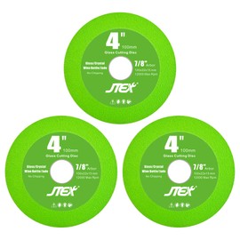 JTEX 4" Glass Cutting Disc for Angle Grinder, 7/8" Arbor, Ultra-Thin Diamond Saw Blades (3-Pack)