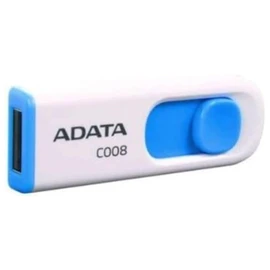 ADATA Modelo C008- Memoria Flash 32 GB, USB 2.0 Deslizable, Color Blanco con Azul