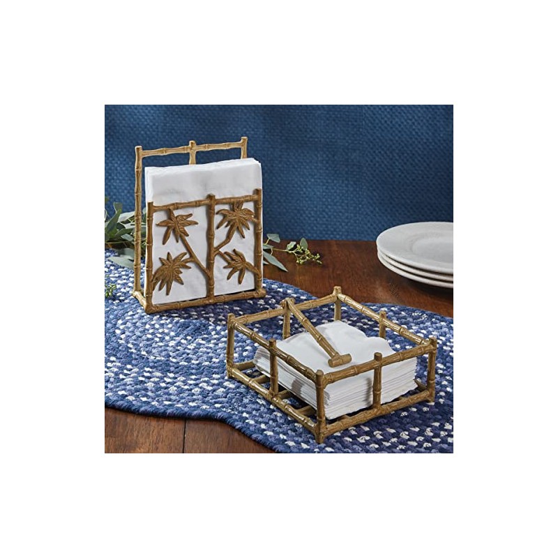 Park Designs Bamboo Cast Metal Beverage Napkin Holder