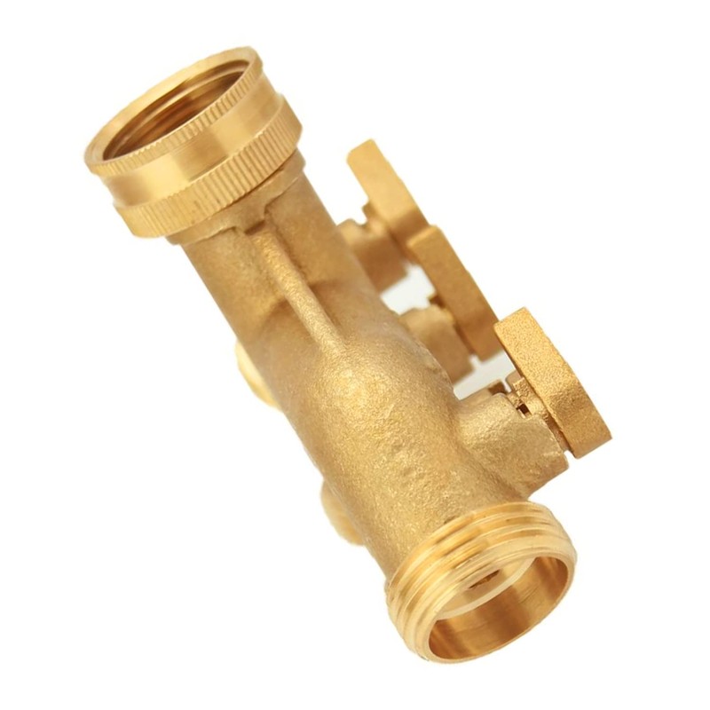 4 Way Garden Hose Splitter 3/4" GHT Solid Brass Hose