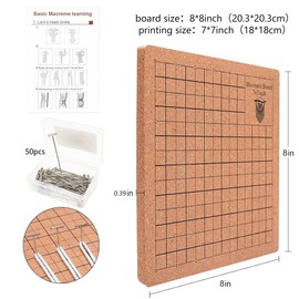 Hayaww 18 x 18 cm Macrame Board with Pens, Reusable Portable Braided Board, Double-Sided Macrame Board, Portable Braiding Board with Instructions for Braiding Bracelets, Knotted Cord, Scarves