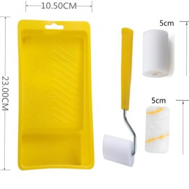 FTXanty Mini Foam Paint Roller Set Painter's Roller Foam Roller Small 6 x 5 cm Foam Paint Roller + Microfibre Paint Roller Cover + Paint Roller Frame + Small Paint Tray
