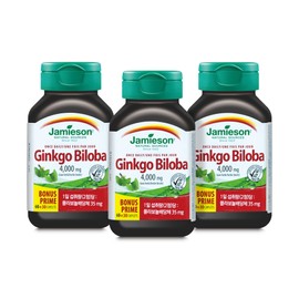 Jamieson Gingko Biloba Ginkgo Leaf Extract (400mg x 90 tablets x 3 bottles) 135-day supply / 자미에슨 징코빌로바 은행나무잎추출물 (400mg x 90정 x 3병) 135일분