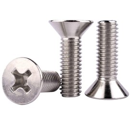 KOSJETHAS 20Pcs 1/4-20 x 3/4" UNC Phillips Flat Countersunk Head Machine Screws, 304 Stainless Steel 18-8, Full Thread, Coarse Thread