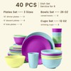 Homienly 40-Piece Kichen Dinnerware Set, Wheat Straw Dinnerware Set, Plates,