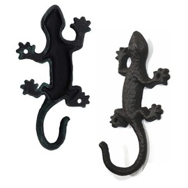 Rustic Coat Hooks, Cast Iron Vintage Wall Hooks, Cast Iron Octopus Wall Hook, Vintage Wall Hook with Screws and Rubber Plugs, Octopus Wall Hook, Black (B)