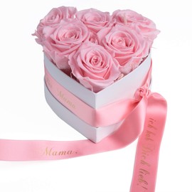Rosemarie Schulz Heidelberg, Angel without Wings is called Mama, 3 preserved roses box, heart, Mother's Day flowers, gift.