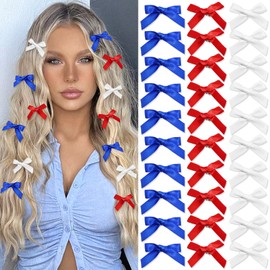 SAWINDA 30Pcs Mini Royal Blue Hair Bows Cute Bows for Hair Small Bowknot Silk Hair Ribbons Sweet Bow Hair Clips Non Slip Hair Barrettes Hair Clips Accessories for Women Teens