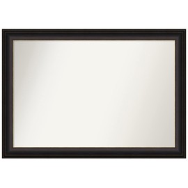 Amanti Art Black Bathroom Mirror for Over Sink, 30x42 Thomas Black Bronze Rectangle Vanity Mirror, Large Traditional Frame, Hangs Horizonally and Vertically, Bathroom Wall Decor, Non-Beveled Edge