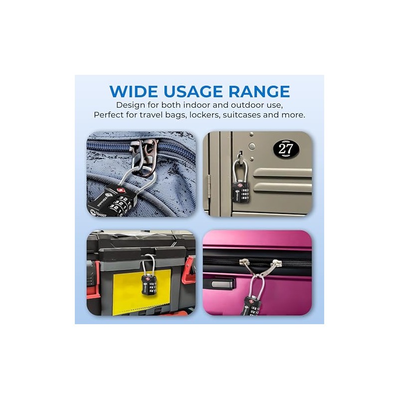 Double Dragon 1-Pack TSA Approved Suitcase Locks | Strong Shackle,