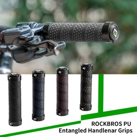 ROCKBROS Handlebar Grips Non-Slip Bicycle Grips Lock-On Design Bicycle Grips for MTB Road Bike E-Bike Black/Red/Blue/Colourful