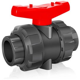 UPVC True Union Ball Valve 1 1/2inch, Double Union Ball Valve, SCH 80 Water Shut-Off Valve with Socket End, 1 1/2inch PVC Ball Valve with 2Pcs EPDM O-Rings for Irrigation, Pool, Venting Systems
