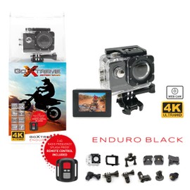 GoXtreme Enduro Black Action Kamera (4K, Real 2, 7K@30fps, FullHD bis 60fps, inkl. Fernbedienung, 2"/5cm Display, WiFi) Schwarz