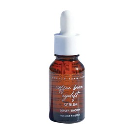 Pretty Farm Girl Coffee Bean Eye Serum – Depuffing & Smoothing Formula with Organic Extract – Lightweight Hydrating Dropper Serum for Dark Circles & All Skin Types - 0.5 oz