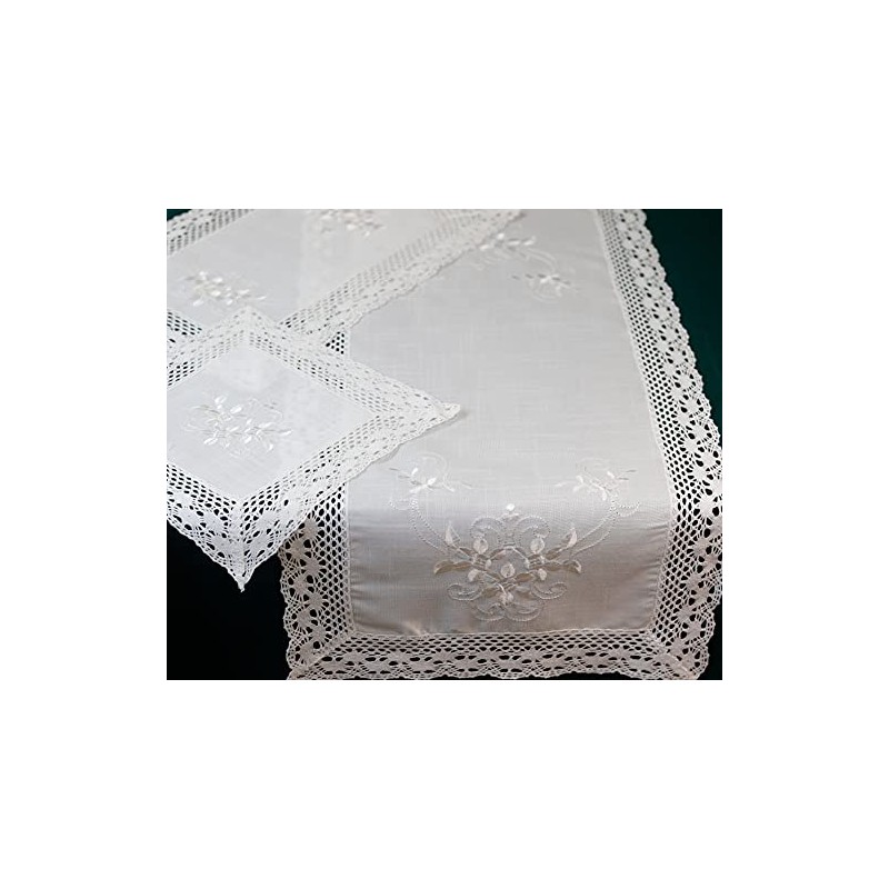 Doilies 30 x 45 cm, Pack of 2, Embroidered with