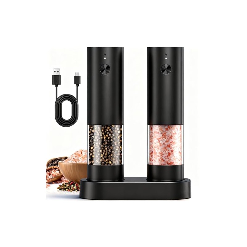 Rechargeable Electric Salt and Pepper Grinder Set