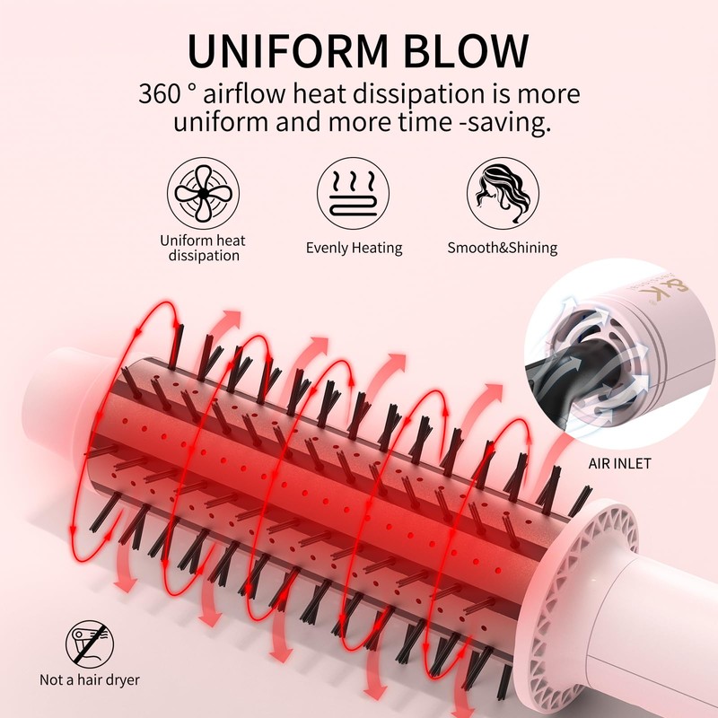 K&K 1.5 Inch Red Light Therapy Infrared Bounce Brush, Heated