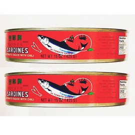 Sardines in hot Tomato Sauce, 15 oz (425g), Pack of 2