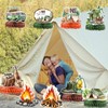 9 PCS Camping Honeycomb Centerpieces with Fake Campfire, Camping Table