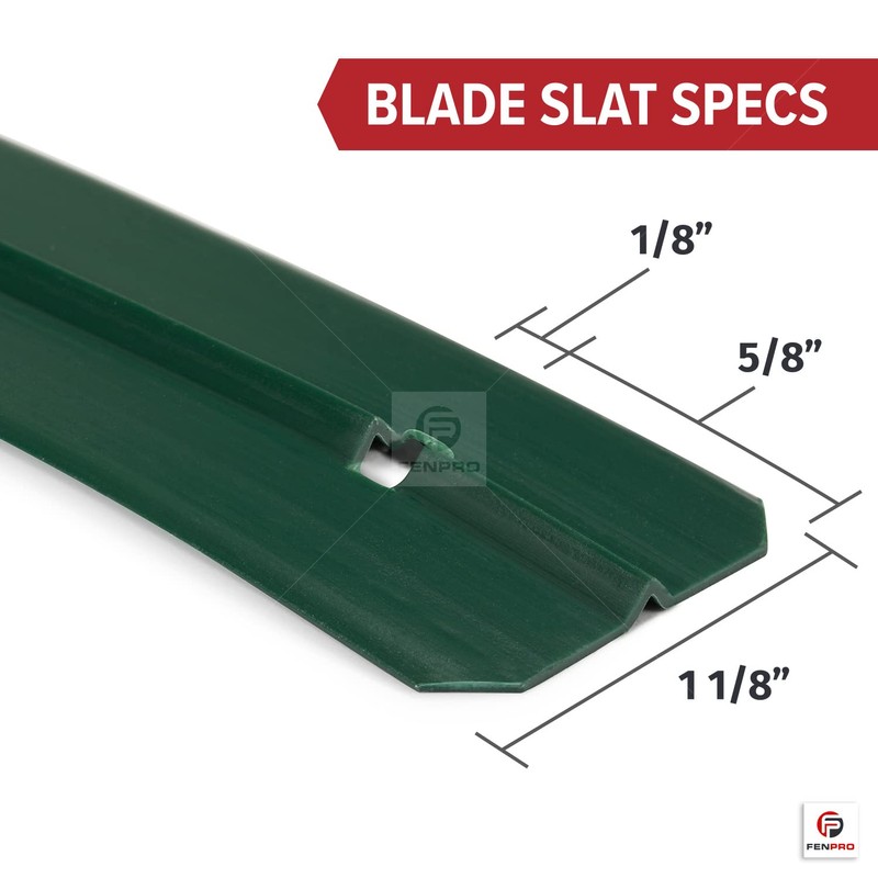 Chain-Link Fence Blade Slats with Bottom Lock (6-ft, Green)