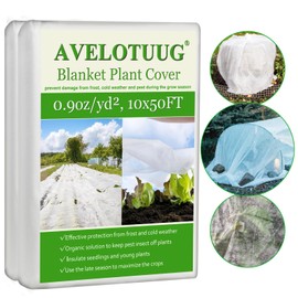 AVELOTUUG Plant Covers Freeze Protection, 10ft×50ft Frost Blankets for Outdoor Plants, 0.9oz/yd² Garden Fabric Plant Floating Row Cover, Winter Frost Cloth Plant Freeze Protection for Cold Weather