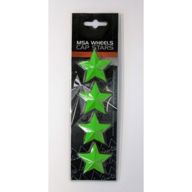 Set of 4 MSA Green Stars (Fits All MSA Wheel Caps Except M16)