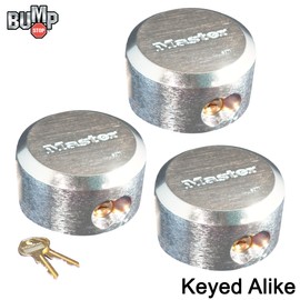 Master Lock Hidden Shackle (3) Keyed Alike Padlocks 6271NKA-3 w/ BumpStop Technology
