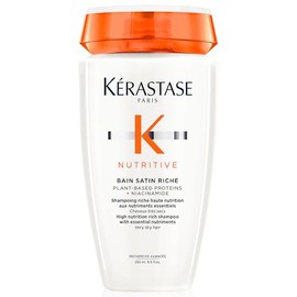 KERASTASE Nutritive Bain Satin Riche Shampoo | Limpia y repone profundamente la humedad | Con proteínas a base de plantas y niacinamida | Para cabello medio a grueso a seco